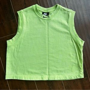 SOLD - NIKE Crop Lime Green Tank Sz MED